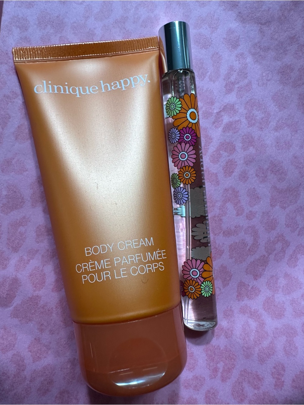 Clinique Happy Travel Parfum Spray(.34 oz.)& Body Cream(2.5 oz.), New